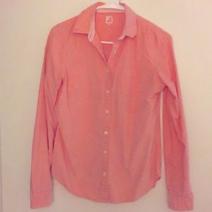 JCP Button Down Long Sleeve Shirt Peachy Pink